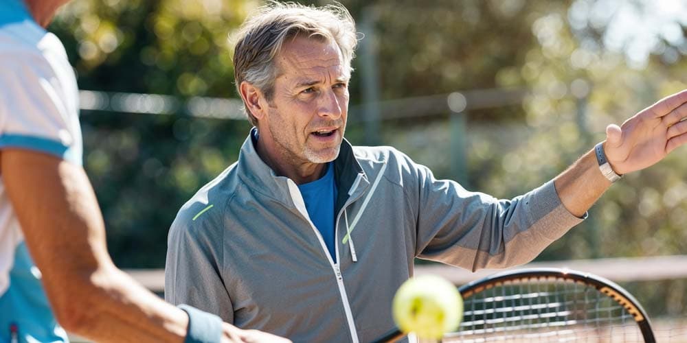 Tennis team captain using Ralle app to manage team schedules and coordination