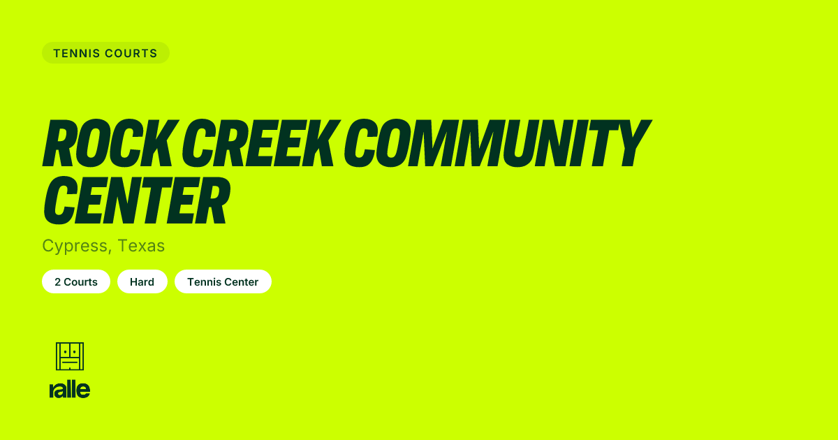 Rock Creek Community Cen… | Courts in Cypress, TX • Ralle