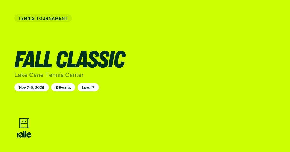 Fall Classic 2026 | Orlando Nov 7-9, 2026 • Ralle