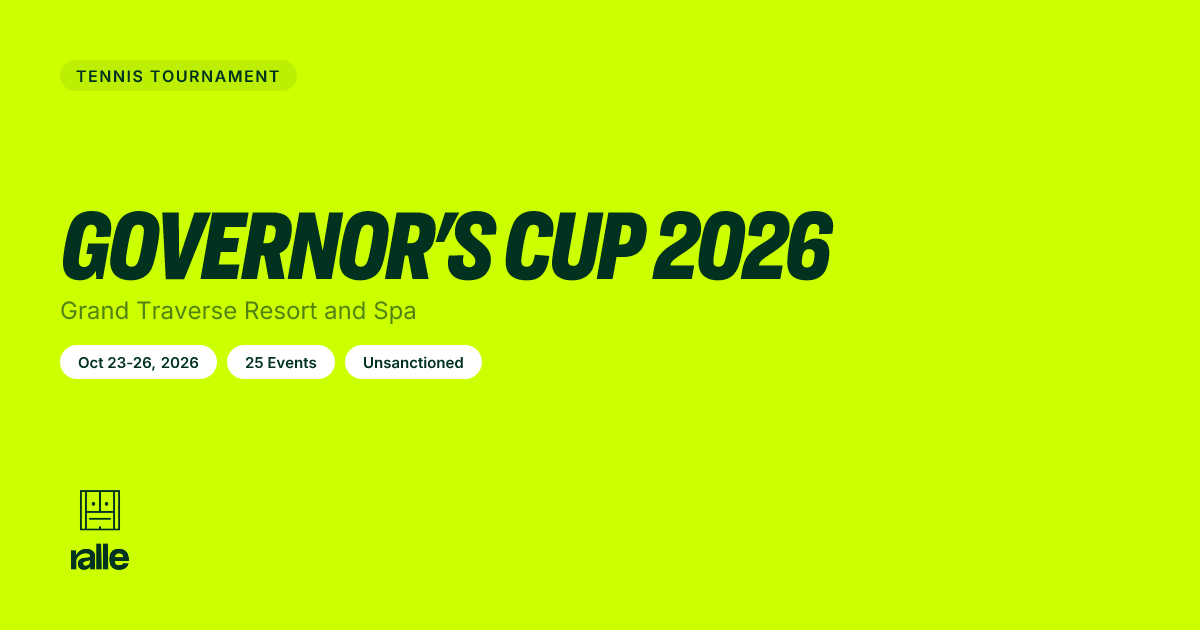 Governor's Cup 2026 | Acme Oct 23-26, 2026 • Ralle